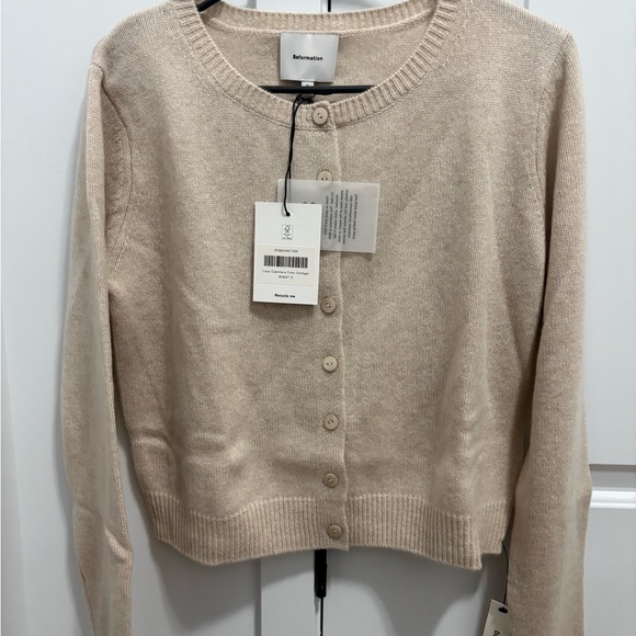 Reformation Clara Cashmere Crew Cardigan - Picture 7 of 10